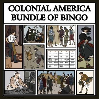Preview of LIFE IN COLONIAL AMERICA - BINGO BUNDLE - Reading Passages and Bingo Review Game