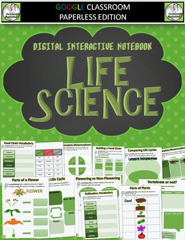 Preview of LIFE SCIENCE Digital Notebook - Distance Learning