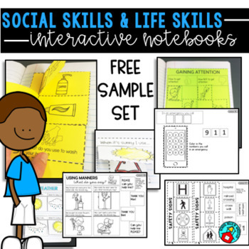 Preview of LIFE SKILLS AND SOCIAL SKILLS INTERACTIVE NOTEBOOK FREE SAMPLE
