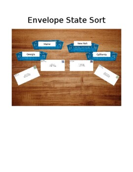 Preview of LIFE SKILLS- Envelope Sort By State