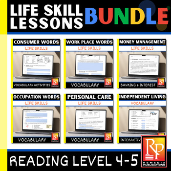 Preview of LIFE-SKILLS LESSONS: ESSENTIAL VOCABULARY Google Bundle | work, consumer, money