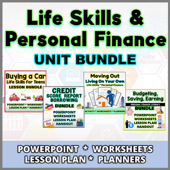 Preview of LIFE SKILLS  PERSONAL FINANCE Credit Buying a Car Moving Out UNIT BUNDLE