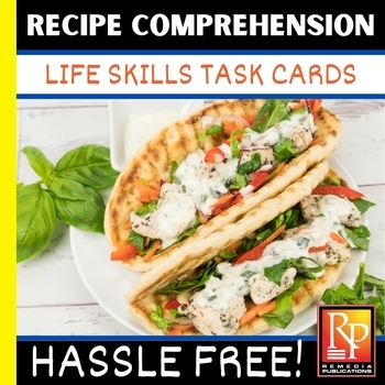 Preview of ❤️ "No Cook" Recipe Comprehension - Kitchen Life Skills Activities | Special Ed