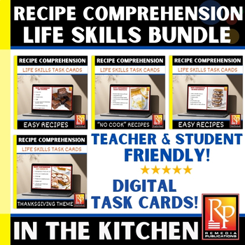Preview of LIFE SKILLS- RECIPE COMPREHENSION BUNDLE: Cooking Activities | Special Ed GOOGLE