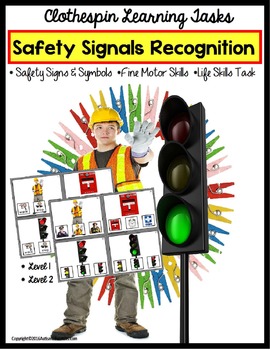 Preview of LIFE SKILLS Safety Signs and Symbols 48 Task Card Set for Autism