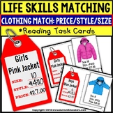 LIFE SKILLS Task Cards For Matching Clothing Sales Tag “Ta