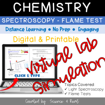 Preview of LIGHT SPECTROSCOPY - FLAME TEST Virtual LAB SIMULATION (Digital/Printable)