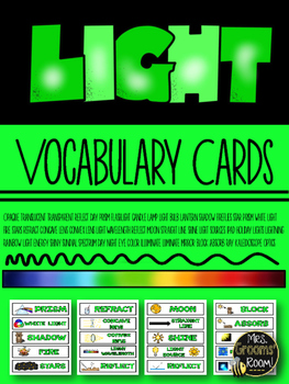 Preview of LIGHT VOCABULARY CARDS