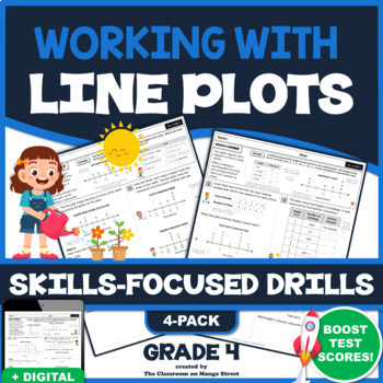 Preview of LINE PLOTS: 4 Skills-Boosting Math Worksheets | Grade 4 (4.MD.4)