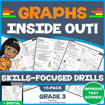 Preview of 3RD GRADE GRAPHS: BAR, PICTURE, & LINE PLOTS - 15 Skills-Boosting Worksheets