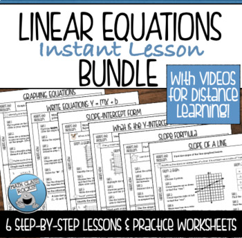 Preview of LINEAR EQUATIONS GUIDED NOTES AND PRACTICE BUNDLE