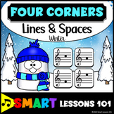 LINES & SPACES FOUR CORNERS Game Winter | Music 4 Corners 
