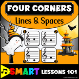 LINES & SPACES FOUR CORNERS Halloween Music Game | Hallowe