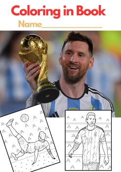 Preview of LIONEL MESSI, Coloring in Book (20 pages) PDF A4 Printable Book