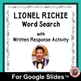 LIONEL RICHIE Word Search and Research Activity for Use wi