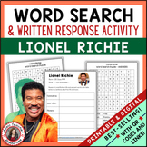 LIONEL RICHIE Word Search and Research Activity for middle School