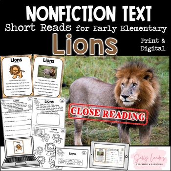 Preview of LIONS Nonfiction CLOSE READING Print & Digital Pack