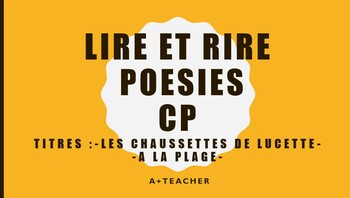 Preview of LIRE ET RIRE – POESIES- CP