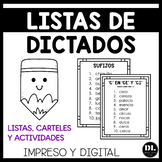 Listas de Dictados |  Spelling Lists Spanish