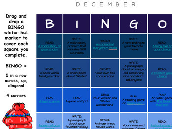 Preview of LITERACY BINGO *Editable* Monthly Choice Board