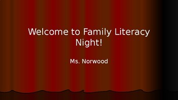Preview of LITERACY NIGHT POWERPOINT PRESENTATION! (EDITABLE)