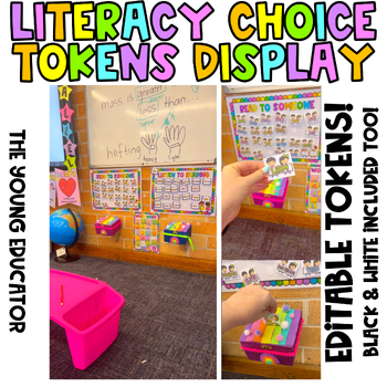 Preview of LITERACY TASK *CHOICE* TOKEN DISPLAY - TRACKING STUDENT CHOICE