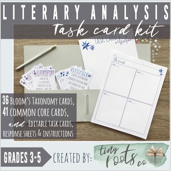Preview of LITERARY ANALYSIS TASK CARDS | Grades 3-5 | BLOOM’S TAXONOMY & CCSS ALIGNED