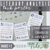 LITERARY ANALYSIS TASK POSTERS | Grades 1-2 | BLOOM’S TAXO