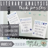 LITERARY ANALYSIS TASK POSTERS | Grades 3-5 | BLOOM’S TAXO