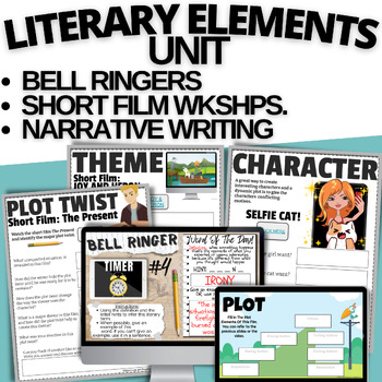 Preview of LITERARY DEVICES  ELEMENTS BELL RINGERS PIXAR SHORT FILMS NARRATIVE WRITING