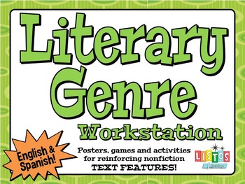 Preview of LITERARY GENRE Workstation - English and Spanish!