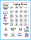 LITERARY GENRES Word Search Puzzle Worksheet Activity - Mi