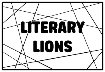 Preview of LITERARY LIONS Literary Critters Coloring Pages, 1st Grade Emergency Sub Plan