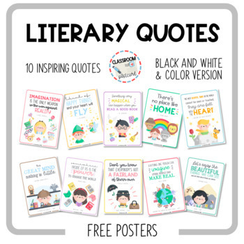Preview of LITERARY QUOTES - posters [English & Spanish]