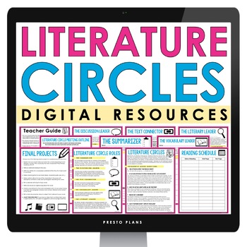 Preview of Digital Literature Circles - Book Club Forms, Assignments, & Reading Activities