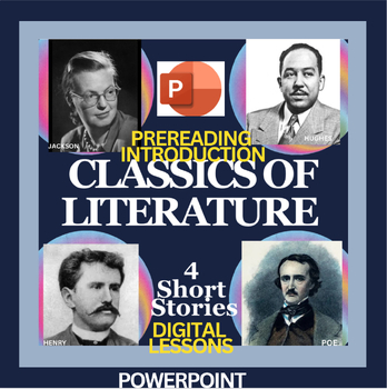 Preview of LITERATURE CLASSICS: 4 short story digital introduction & vocab in POWERPOINT