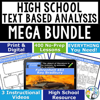 Preview of Text Based Evidence, Text Dependent Analysis in Writing - High School Bundle