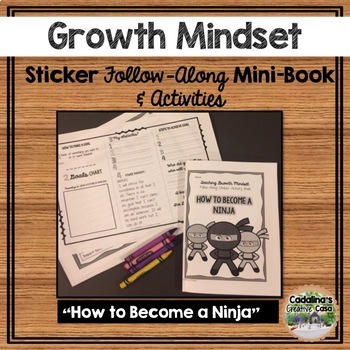 Preview of Growth Mindset Follow-Along Sticker Mini-Book and Goal Making Chart and Wkshts