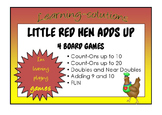 NUMBER FACTS - LITTLE RED HEN ADDS UP - 4 Board Games - Te