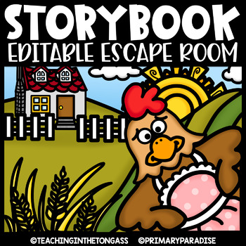Preview of Little Red Hen Escape Room Math & ELA Printable Activities