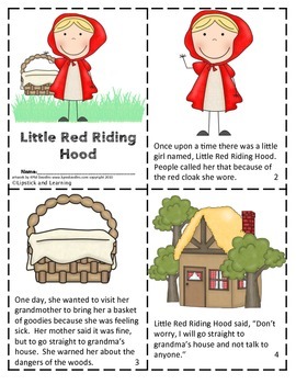 Little Red Riding Hood Printable Book Worksheets Tpt