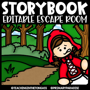 Preview of Little Red Riding Hood Escape Room Math & ELA Printable Activities