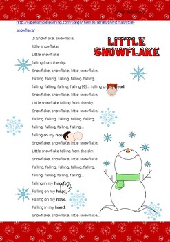 LITTLE SNOWFLAKE by Richmond Heller | TPT