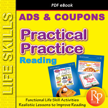 Preview of Life Skills Special Education Activities ADS & COUPONS Comprehension Worksheets