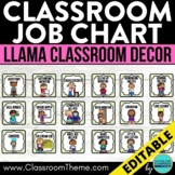 LLAMA Theme Classroom CLASSROOM JOB CHART editable class h