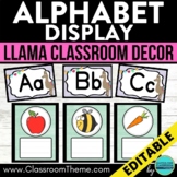 LLAMA Theme Classroom Decor ALPHABET POSTERS chart card li