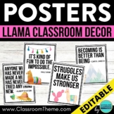 LLAMA Theme Classroom Decor EDITABLE POSTER bulletin board