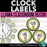 LLAMA Themed CLASSROOM CLOCK LABELS analog display telling