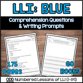 Preview of Comprehension & Writing to supplement LLI: BLUE (ODD numbered lessons)