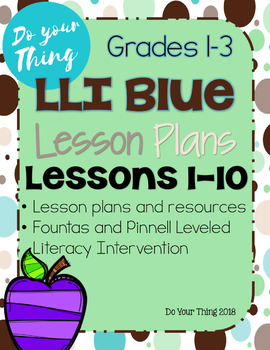 Preview of LLI Blue 1-10 Level C Levelled Literacy Intervention Lessons & Printable